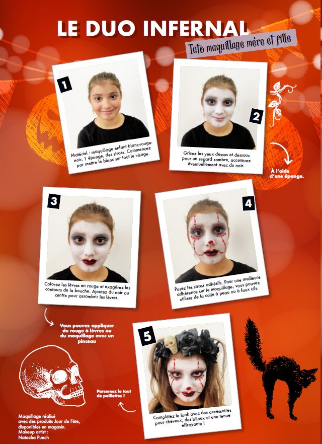tuto maquillage d'halloween pour petite fille