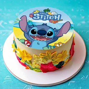 Un disque d'azyme Stitch de 20 cm pour le gâteau | jourdefete.com