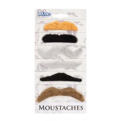 Set de 6 Moustaches Adhésives - Couleurs Naturelles