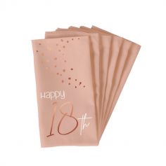 serviettes en papier blush et rose gold pour anniversaire | jourdefete.com