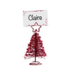 Marque Place - Noël - Sapin Métal avec Sequins - Rouge