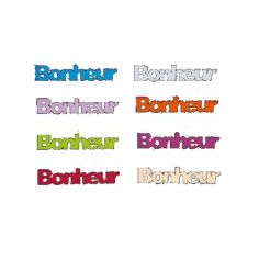 Décoration de Table "Bonheur" en Bois Sachet de 6 Coloris au Choix