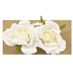 2 Roses Boutons à Poser ou à Attacher - 10 cm – Couleur au Choix