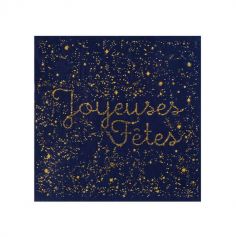 20 Serviettes en papier " Joyeuses Fêtes " Voie Lactée - 16,5 cm - Couleur au Choix