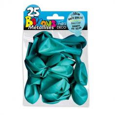 25 Ballons de baudruche métallisés - Bleu Ciel