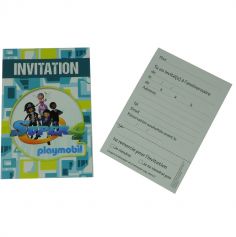 6 Cartes d'Invitation avec Enveloppes - Playmobil Super 4