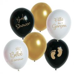 Sachet de 6 Ballons Baby Shower "Fille ou Garçon"