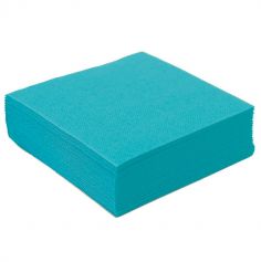 50 Serviettes Microgaufrées - Turquoise