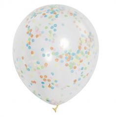6 Ballons multicolores à confettis