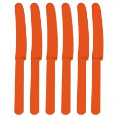 10 Couteaux en Plastique Oranges
