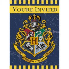 Sachet de 8 cartons d'invitations avec enveloppe - Harry Potter