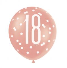 ballons-decoration-salle-anniversaire-age-rose-gold-glitz | jourdefete.com