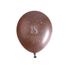 6 ballons métalliques collection joyeux anniversaire étincelant rose gold age au choix | jourdefete.com