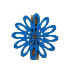 6 Pinces Fleur Mambo Bleu