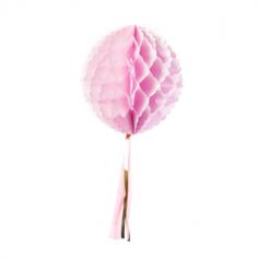 Boule alvéolée à Tassel 30 cm - Rose Pastel