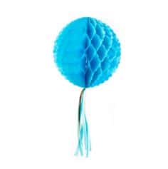Boule alvéolée à Tassel 30 cm - Bleu Turquoise