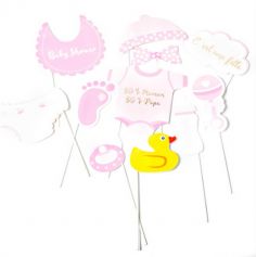Kit Photobooth Baby Shower Fille / 11 pièces