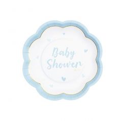 8 Assiettes en carton profilées - Baby Shower - Couleur au Choix