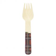8 petites fourchettes en bois bordure or festonnée couleur au choix | jourdefete.com
