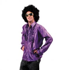Chemise Star du Disco à froufrous - Violet - Taille au choix