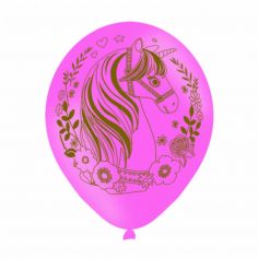 Sachet de 6 ballons Licorne Magique - Rose