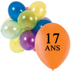 10 Ballons de Baudruche Anniversaire 17 ans