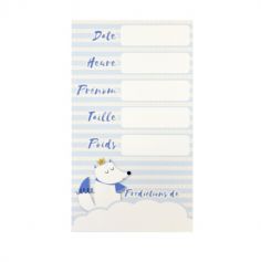 6 Cartes de Prédiction Naissance - Baby Shower - Loup Bleu | jourdefete.com