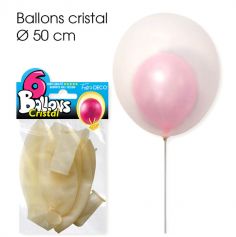 6 Ballons transparents Cristal