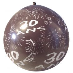 Ballon de Baudruche Géant "30 ans" 1 mètre - Coloris au choix