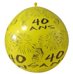 Ballon de Baudruche Géant "40 ans" 1 mètre - Coloris au choix