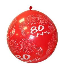 Ballon de Baudruche Géant "80ans" 1 mètre - Coloris au choix