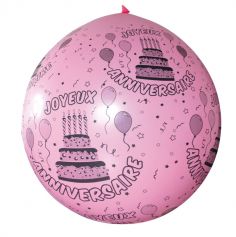Ballon de Baudruche Géant Joyeux anniversaire 1 mètre - Coloris au choix