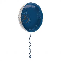 Ballon mylar de 45 cm - Anniversaire Elégant - Transparent Bleu - Age au Choix