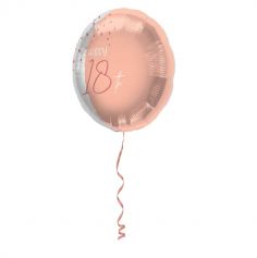 Ballon mylar de 45 cm - Anniversaire Elégant - Transparent Rose Blush - Age au Choix
