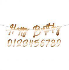 Bannière de Lettres " Happy Birthday " avec âge à personnaliser - 1 m - Couleur au Choix