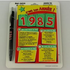 Bloc-notes et Stylo Année de naissance 1985