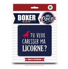 Boxer pour homme " Tu veux caresser ma licorne ? " - Taille au Choix