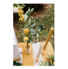 Branche de citron, mimosa et feuillage - 40 cm