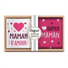 Coffret cadeau mug et chaussettes super maman | jourdefete.com