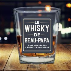 Verre à Whisky affectif - Le Whisky de Beau-Papa - Collection Famille d'Amour
