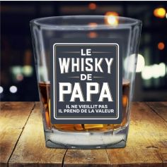Verre à Whisky affectif - Le Whisky de Papa - Collection Famille d'Amour