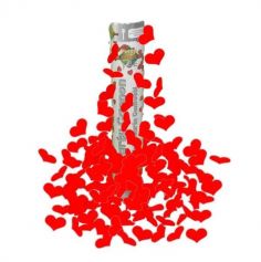 Canon à confettis Cœurs Rouges - 40 cm - Tir à 5 m