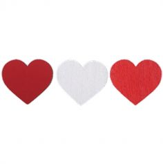 Sachet de 10 décorations en bois en forme de cœur à parsemer pour la Saint-Valentin