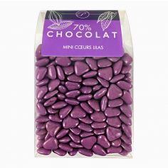 Dragées Mini Coeurs Chocolat 500 gr – Lilas