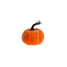 Avec cette citrouille orange en velours de 10 cm de diamètre, votre décoration d'Halloween sera encore plus riche | jourdefete.com