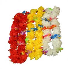 Collier Hawaïen avec fleurs d'Hibiscus - Couleur au Choix