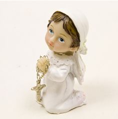Figurine de Communion : Communiante à genou