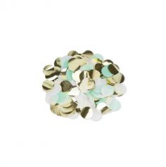 Gros Confettis - Vert Menthe, Blanc et Or