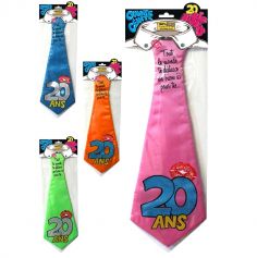 Cravate géante à embrasser "20 ans" - Différents coloris