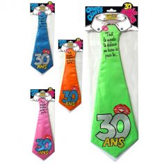 Cravate géante à embrasser "30 ans" - Différents coloris